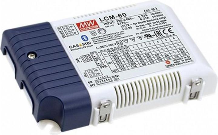 Actual product image MeanWell LED Driver LCM60W, BLE, Casambi, 500-1400mA, Single Color