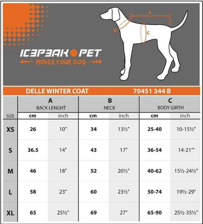 Image du produit Icepeak Manteau d'hiver Delle Orange, M (M, Manteau pour chien)