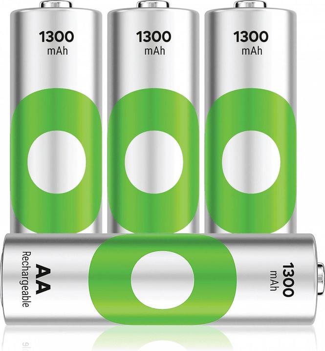 Immagine prodotto GP Batteries GP - Batterie ricaricabili ReCyko NiMH 130AAHCE, confezione da 4 pezzi (4 pz., AA, 1300 mAh)