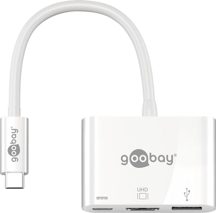 Goobay USB-C™ Multiport Adapter HDMI, White, 0.15 m (USB-C, 3 Ports)