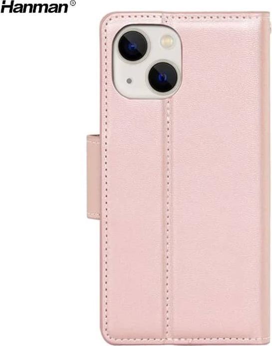 Immagine prodotto Hanman Apple iPhone 16 - Custodia Mill con 3 scomparti per carte, oro rosa (Apple iPhone 16)