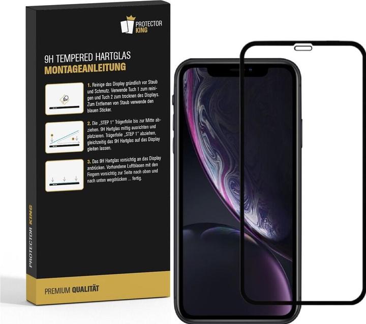Produktbild Protectorking 1x echtes Tempered 9H Panzerhartglas 3D KLAR (1 Stück, Apple iPhone XR)