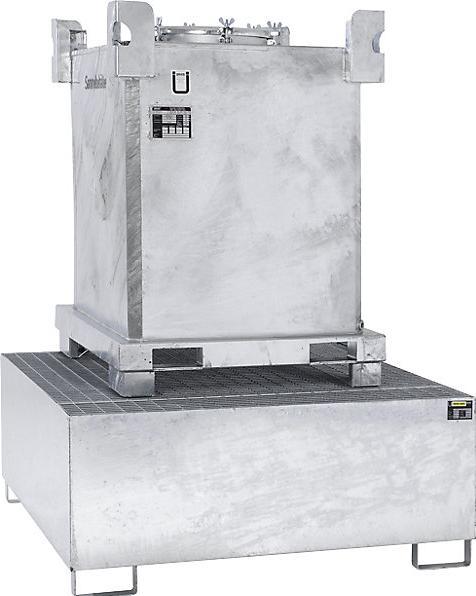 Actual product image kaiserkraft Steel sump tray for tank containers (1000 l)