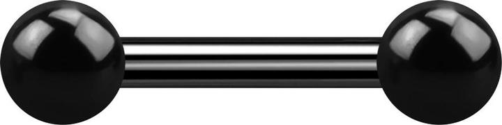 Produktbild Star Piercing Barbell Innengewinde schwarz mit zwei Kugeln (ohne Messing, Chirurgenstahl 316L)