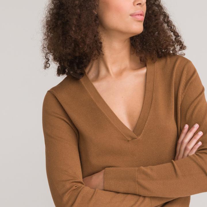 Image du produit La Redoute Collections Pull avec col en V (38)