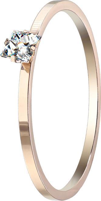 Image du produit Star Piercing Bague en or rose avec cristal carré (Acier chirurgical 316L, sans laiton)