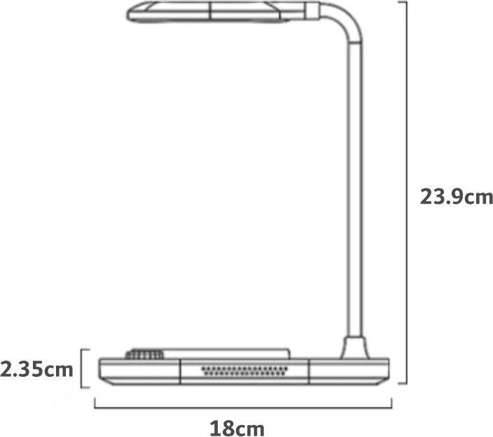 Image du produit Hermex Lampe de bureau 4 en 1 Chargeur rapide pour smartphone Smartwatch Écouteurs (15 W)