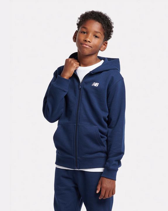 Actual product image New Balance B French Terry Small Logo FZ Hoodie (14, 15)