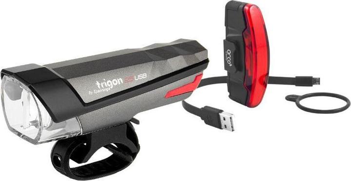 Actual product image Spanninga Trigon 25 Rechargeable Light Set StVZO (100 lm, 20 lm)