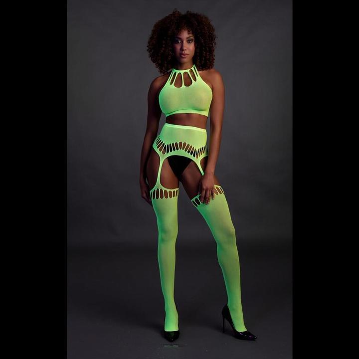 Immagine prodotto Ouch! Two Piece with Crop Top and Stockings - Green - XS/XL (Taglia unica)