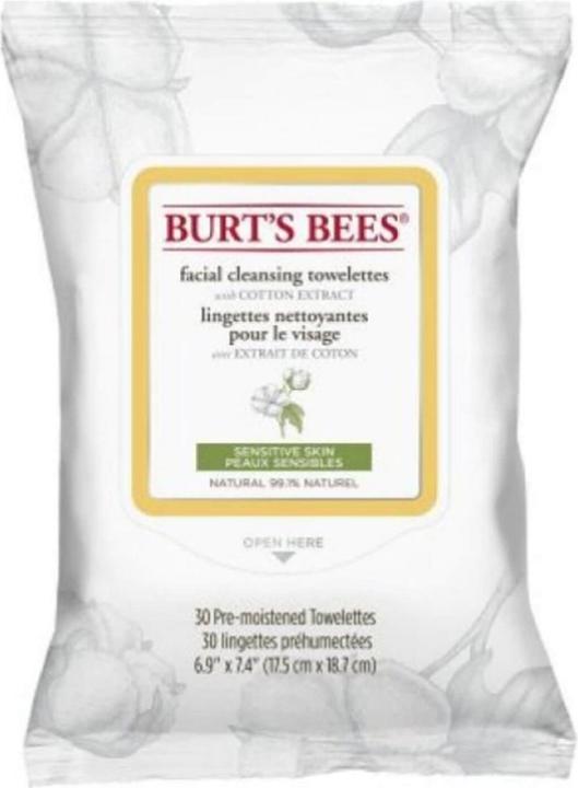 Produktbild Burt's Bees Sensitive Facial Cleansing Towelettes Cotton Extract (Reinigungstücher)