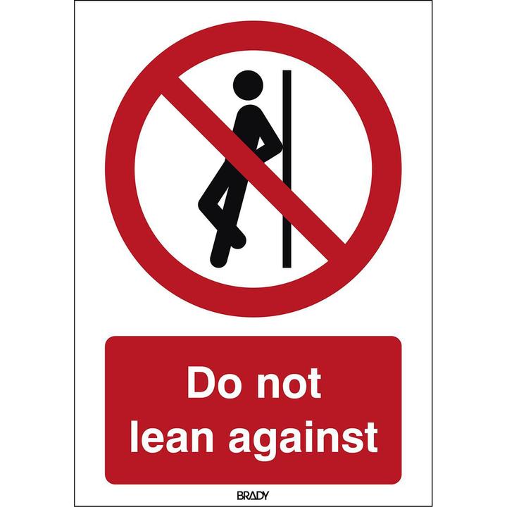 Produktbild Brady ISO Safety Sign - No leaning