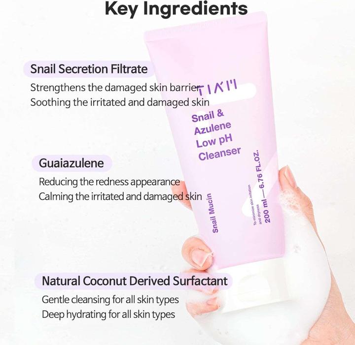 Produktbild Tia'm TIAM Snail & Azulene Low pH Cleanser (Reinigungstücher, 200 ml)