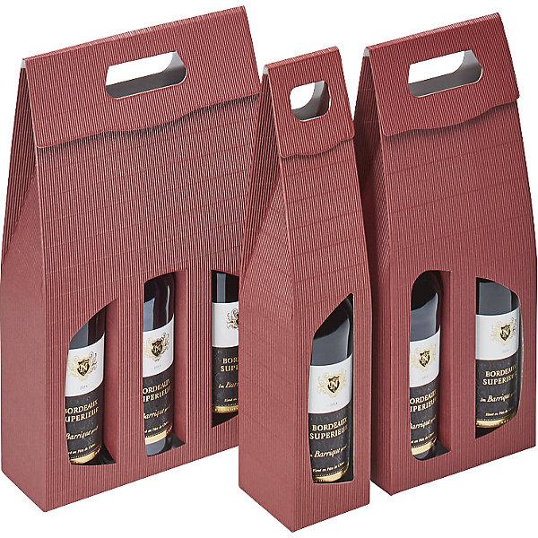 Image du produit kaiserkraft Emballage cadeau pour bouteilles avec poignée, L x l x h int. 90 x 90 x 365 mm (1 x)