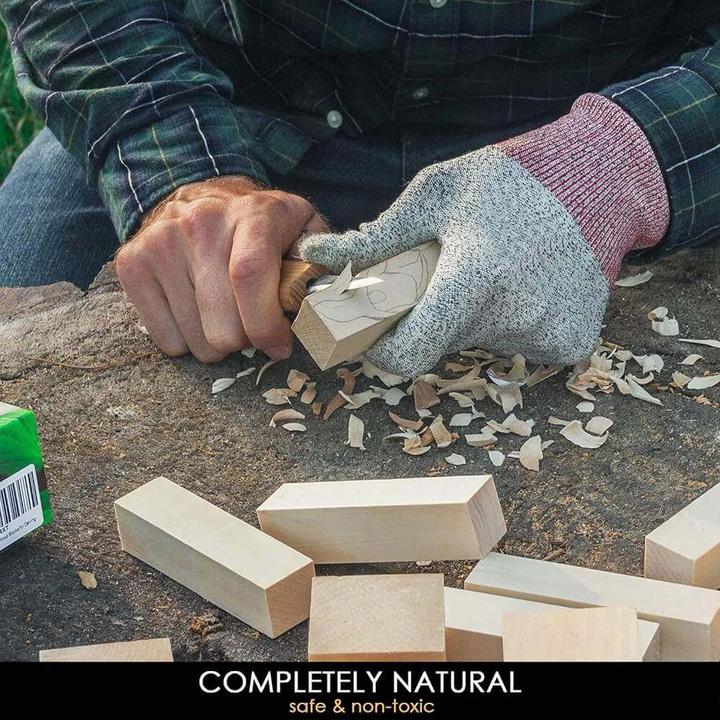 Actual product image Beaver Craft Lime wood carving blocks 18 pieces