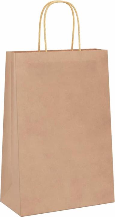 Immagine prodotto VidaXL Sacchetti di carta kraft 250 pezzi con maniglia marrone 22x11x31 cm (Borsa da regalo, 250 x)