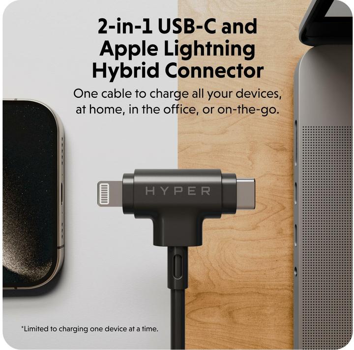 Produktbild Targus HyperJuice Silicone USBC/Lightning60W BK (1.50 m, USB 2.0)