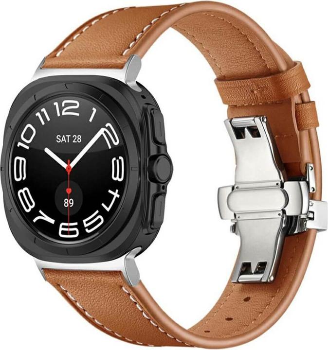 Produktbild Cover-Discount Galaxy Watch Ultra (47mm) - Lederarmband Ersatz mit Butterfly Verschluss (Leder)