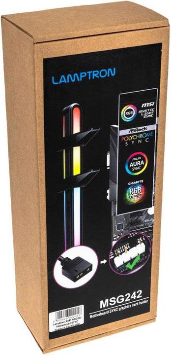 Actual product image Lamptron GPU holder, ARGB - black