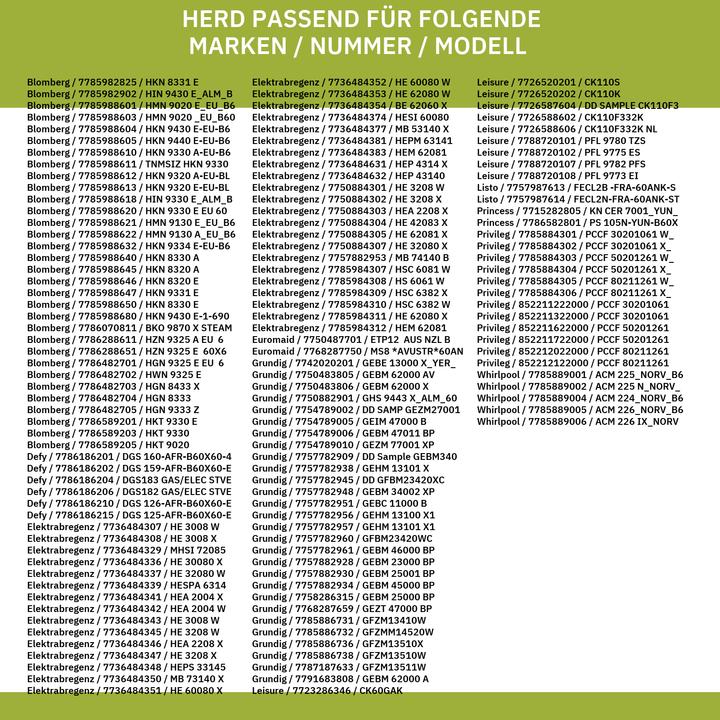 Produktbild Europart Heizelement Oberhitze Grill wie beko 262900064 für Backofen Herd