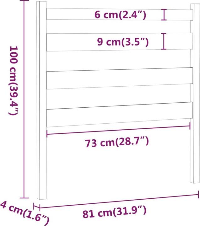 Actual product image VidaXL Bonar (81 x 4 x 100 cm)
