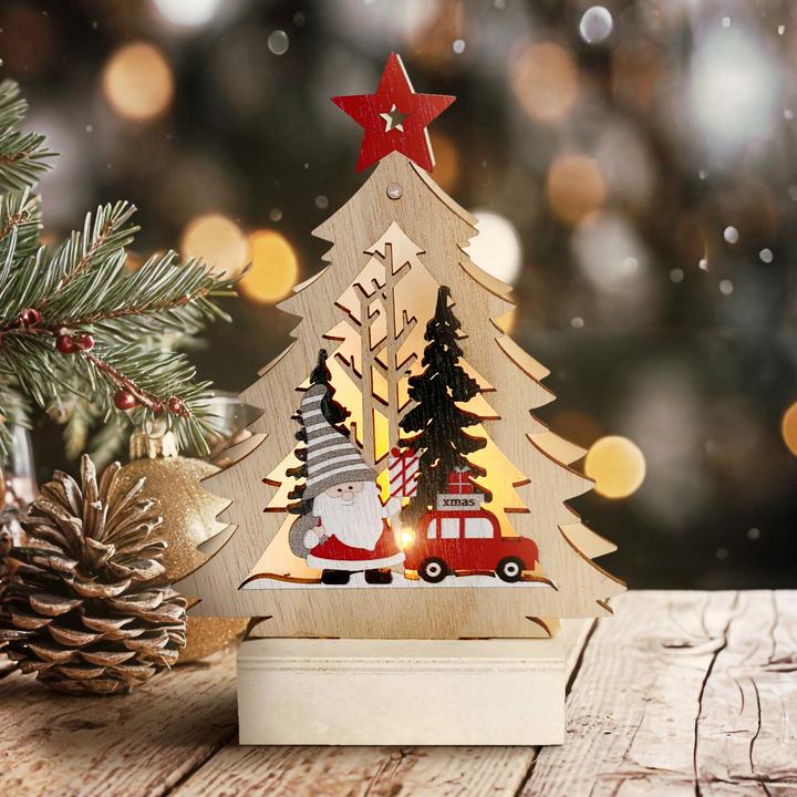 Actual product image HTI-Living Weihnachtsdeko Tannenbaum mit Weihnachtsmann und Auto