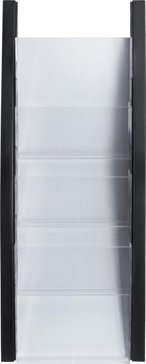 Actual product image Helit Wall brochure holder, DIN A5 portrait, 4 compartments, black Side parts made of coloured PP (A5, Cheer)
