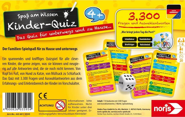 Produktbild Noris Kinderquiz für schlaue Kids (Deutsch)