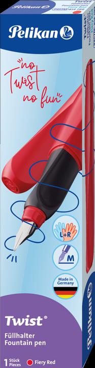 Immagine prodotto Pelikan Penna stilografica Twist rosso fuoco medio (M), rosso nero (Rosso fuoco, 1 x)