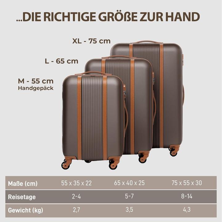 Produktbild Fergé Kofferset 3-teilig (230 l, Handgepäck (bis 50l), L (90 - 115l), XL (ab 115l))