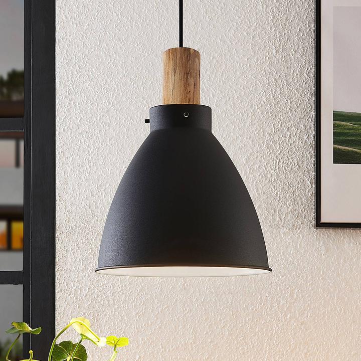 Image du produit Lindby Trebale Lampe à suspendre Black/Wood (E27)