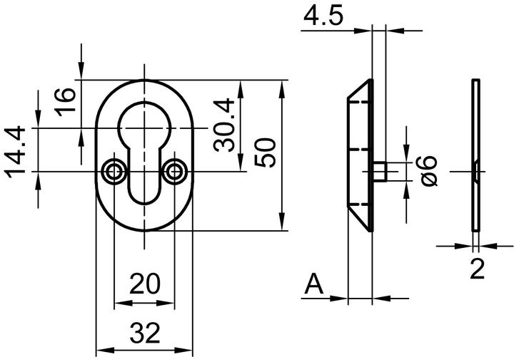 Actual product image Glutz Cylinder protection rosettes 5326.3 S (1 pcs.)