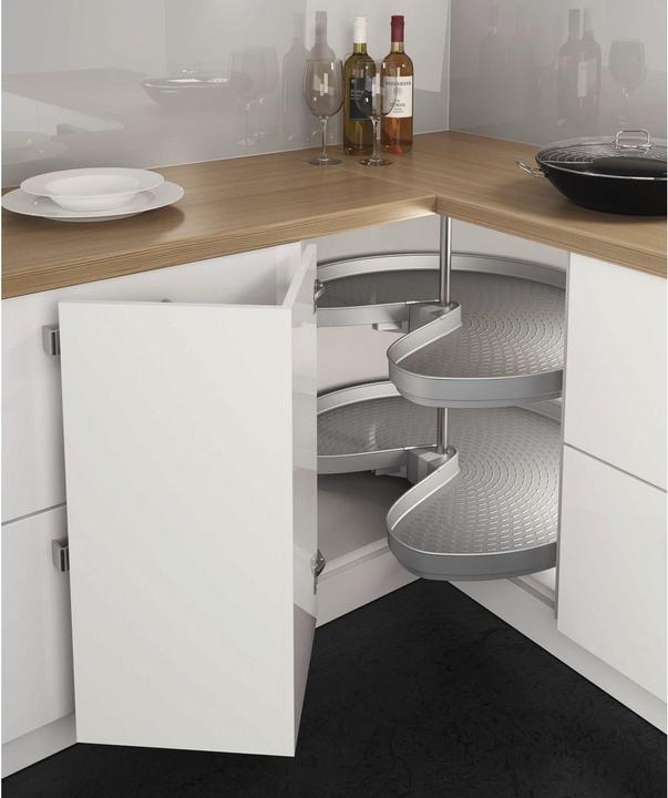 Produktbild Ninka Schwenkboden 3/4-Kreis - für Küchen Eckschrank ProArc KB 900mm, alugrau