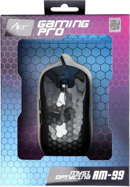 Image du produit Art souris optique pour joueurs 6400DPI USB RGB AM-99 ultra light (Filaire)