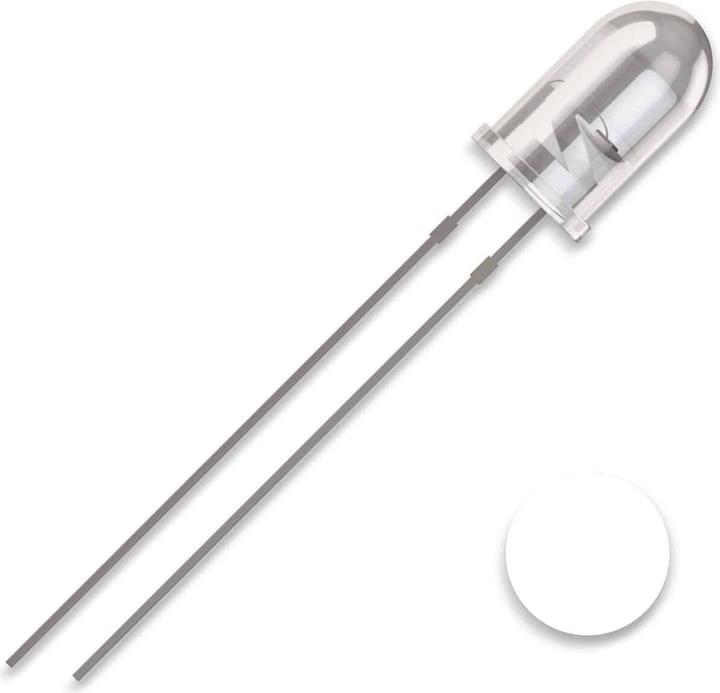 Actual product image Quadrios 2111O182 LED Leaded White Round 5 mm 15000 mcd 25 ° 20 mA 3 V