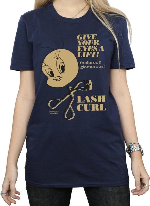 Actual product image Looney Tunes Womens/Ladies Tweety Pie Lash Curl Cotton Boyfriend T-Shirt (S)