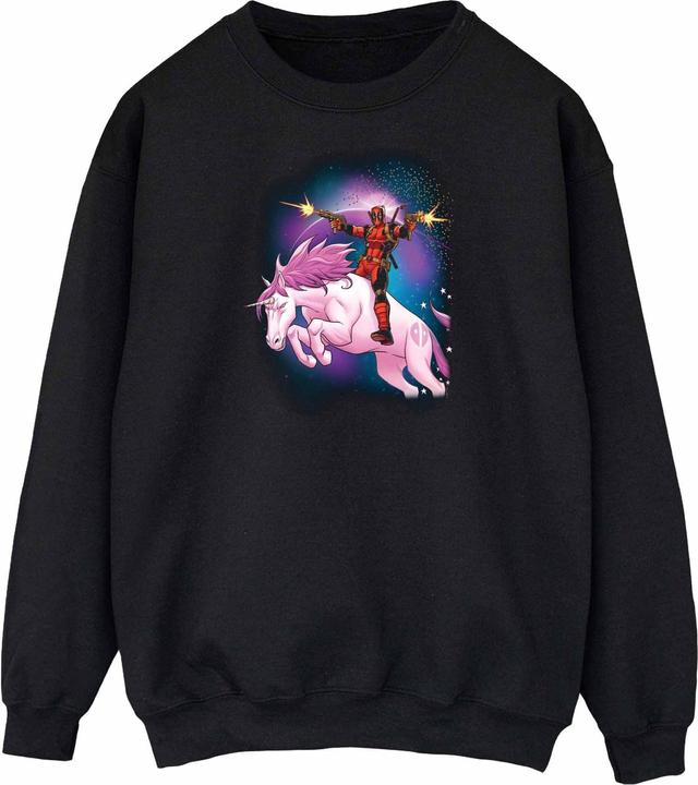 Actual product image Womens/Ladies Deadpool Space Unicorn Boyfriend Fit Sweatshirt (S)