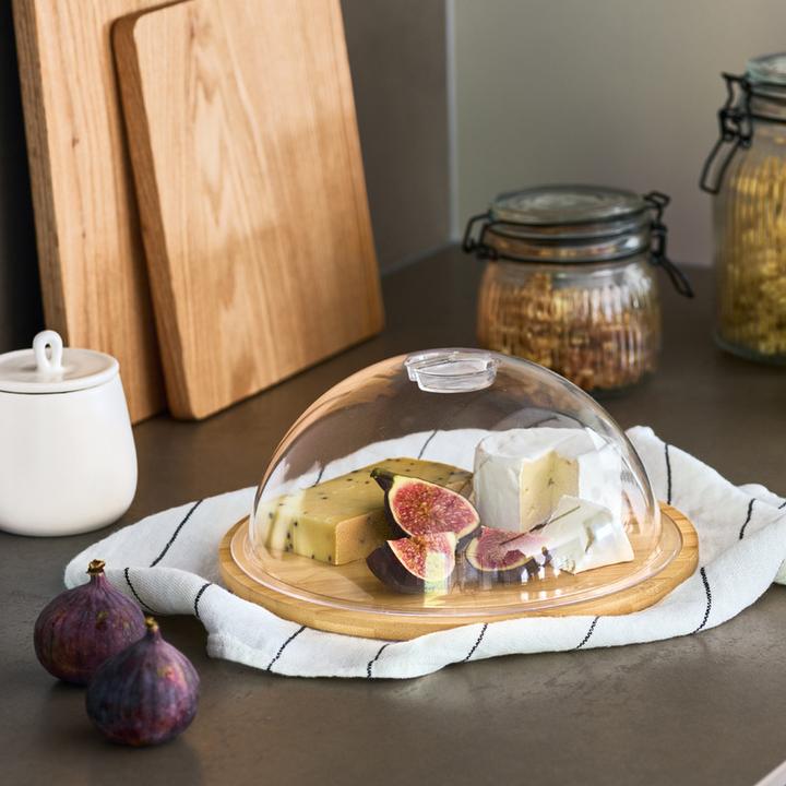 Image du produit Zeller Present Cloche à fromage avec couvercle Bambou plastique ø 23.5x10.5 cm