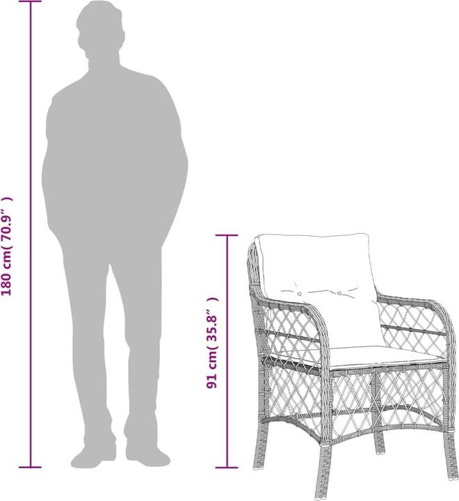 Immagine prodotto VidaXL Set da salotto da giardino da 10 pezzi con cuscini (150 cm)