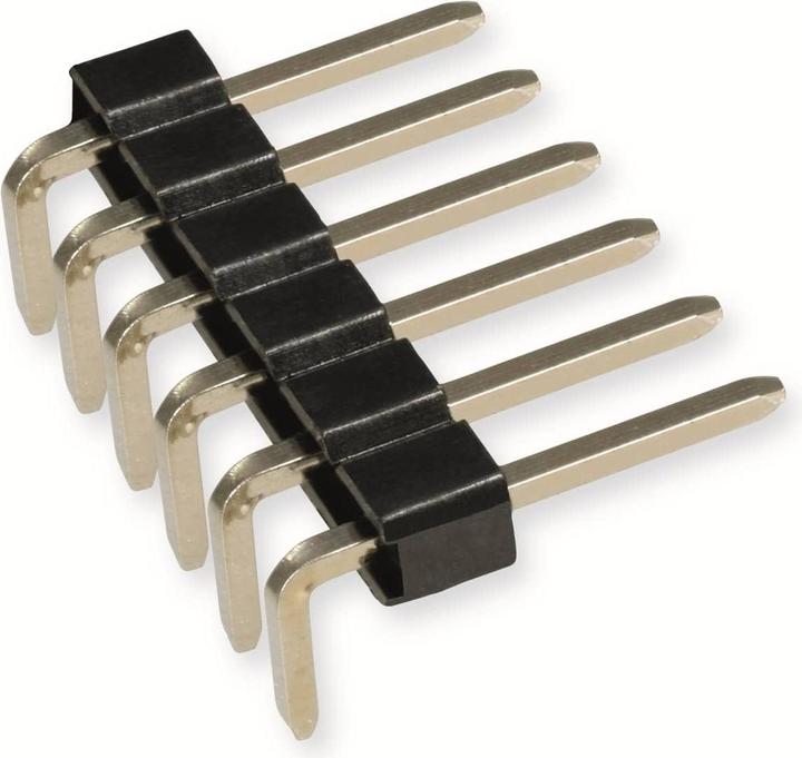 Actual product image Eneroid Male connector, angled, gold-plated, 1x 6-pole, 10 pieces