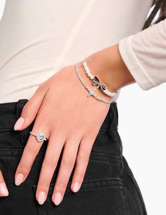 Image du produit Thomas Sabo Bracelet Cross Romance (19 cm, Perles d'eau douce, Argent sterling 925)
