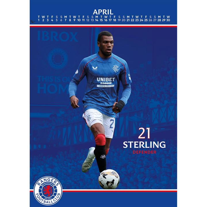 Actual product image Rangers FC 2025 A3 Wall Calendar (A3, German)