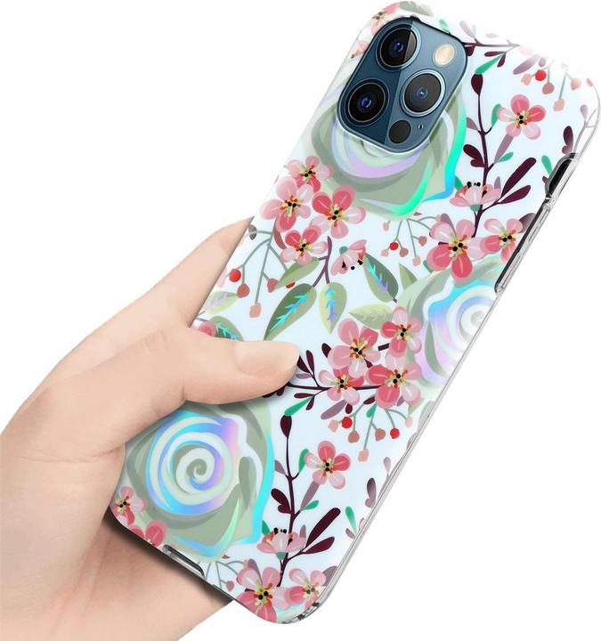Actual product image Cadorabo IMD TPU Colorful Flowers & Leaves Cover (Apple iPhone 12 Pro Max)