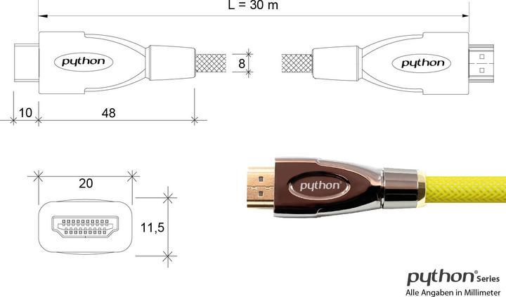 Actual product image Python HDMI (Typ A) — HDMI (Typ A) (30 m, HDMI)