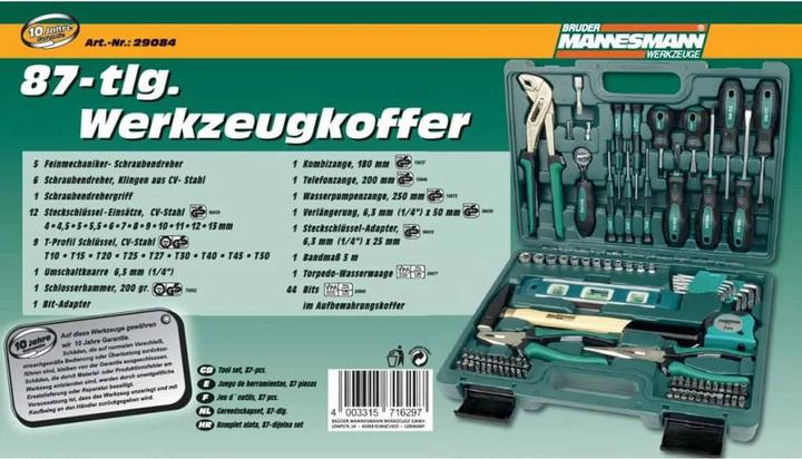 Produktbild Mannesmann Heimwerker Werkzeugset im Koffer (86 Teile)