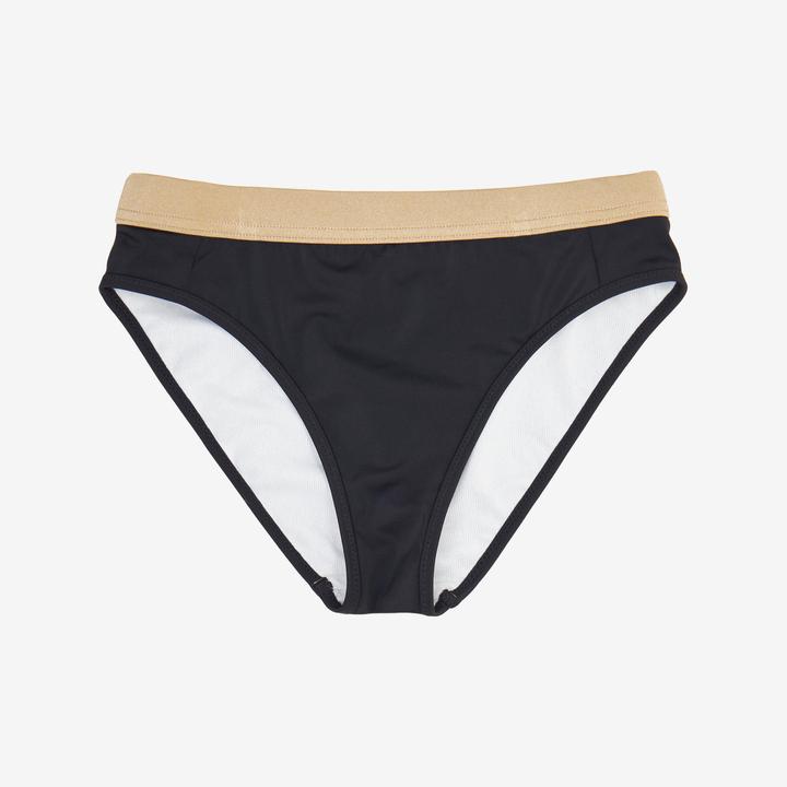 Produktbild Olaian Bikini-Hose Mädchen 900 Buddy schwarz/gold (12, 13, 14)