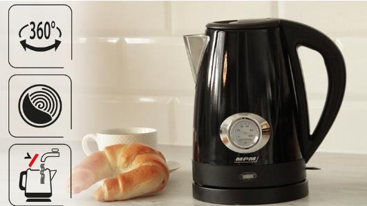 Actual product image MPM Battery Water Kettle MCZ-108/C black 1 7 L (1.70 l)