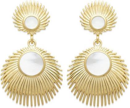 Actual product image Lara Gold plated EARRINGS - MOTHER OF PEARL