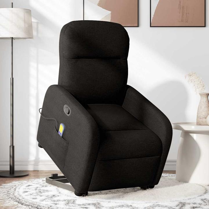 Produktbild VidaXL Massagesessel mit Aufstehhilfe Schwarz Stoff
