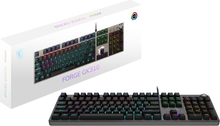 Actual product image MSI Forge GK310 RED DE GAMING Keyboard OS1-8ZA8013-000 retail (DE, Cable)